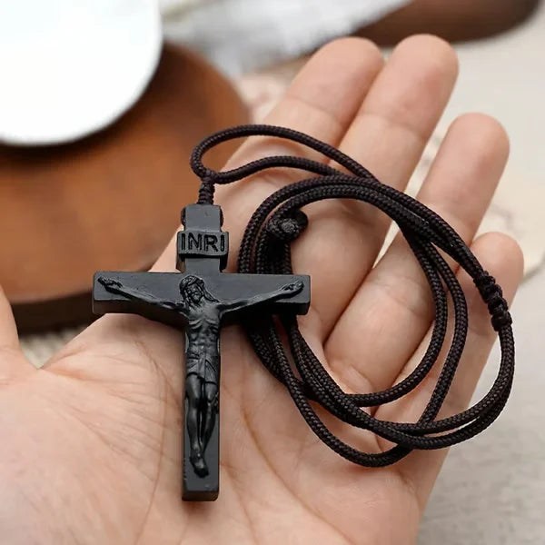 ✝️100% Handmade Jesus Cross Wooden Necklace(𝐉𝐚𝐜𝐤 𝐌𝐢𝐥𝐥𝐞𝐫 𝐇𝐚𝐧𝐝𝐦𝐚𝐝𝐞)