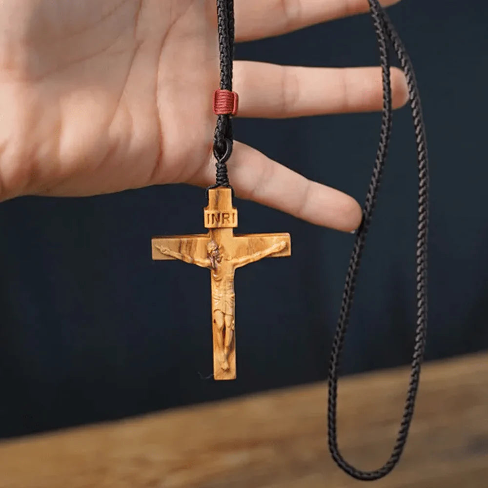 ✝️100% Handmade Jesus Cross Wooden Necklace(𝐉𝐚𝐜𝐤 𝐌𝐢𝐥𝐥𝐞𝐫 𝐇𝐚𝐧𝐝𝐦𝐚𝐝𝐞)