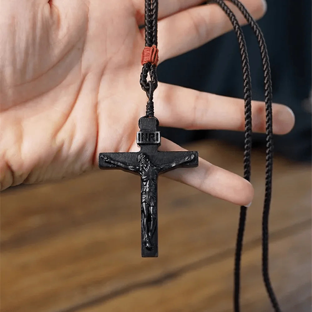 ✝️100% Handmade Jesus Cross Wooden Necklace(𝐉𝐚𝐜𝐤 𝐌𝐢𝐥𝐥𝐞𝐫 𝐇𝐚𝐧𝐝𝐦𝐚𝐝𝐞)
