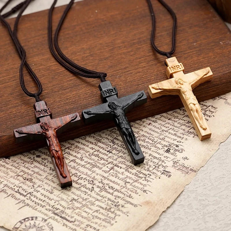 ✝️100% Handmade Jesus Cross Wooden Necklace(𝐉𝐚𝐜𝐤 𝐌𝐢𝐥𝐥𝐞𝐫 𝐇𝐚𝐧𝐝𝐦𝐚𝐝𝐞)