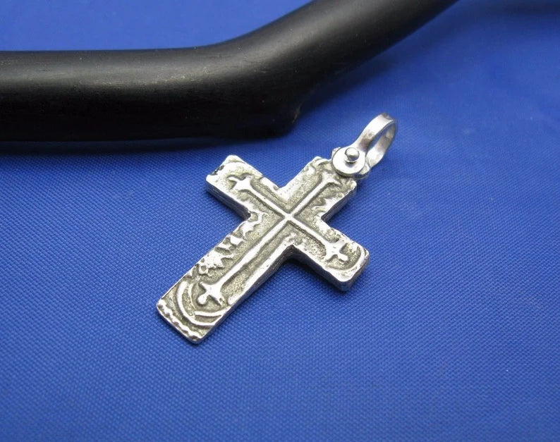 Sterling Silver Unique Artisan Handcrafted Custom Atocha Coin Cross Pendant