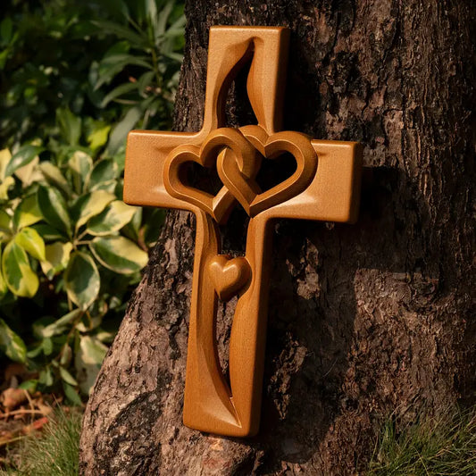 💕Factory Outlet Sale- SAVE 49%OFF🔥Intertwined Hearts Wooden Cross