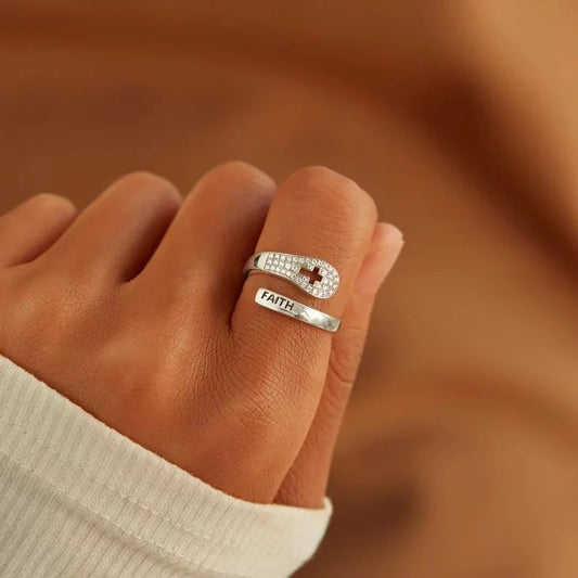 Faith Ring,925 sterling silver, Christian gift, adjustable in size