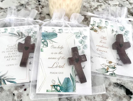 Walnut Wood Heart Cross, Small Pocket Thumb Cross, Religious Church Gift, Comfort Gift, Christian Religious Gift, Pocket Friendship Cross